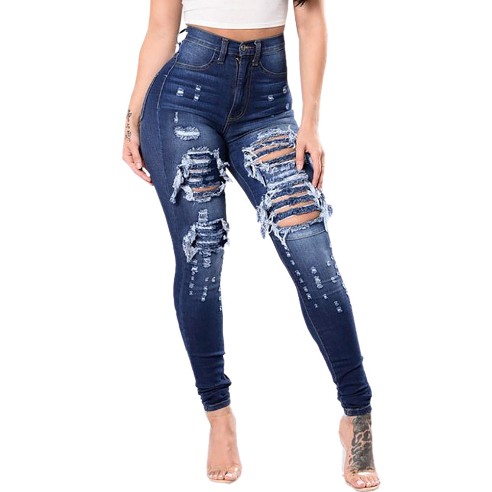 Women's ripped jeans pants Blue L — product photo 1 [4542d092a5b10b5259369547]